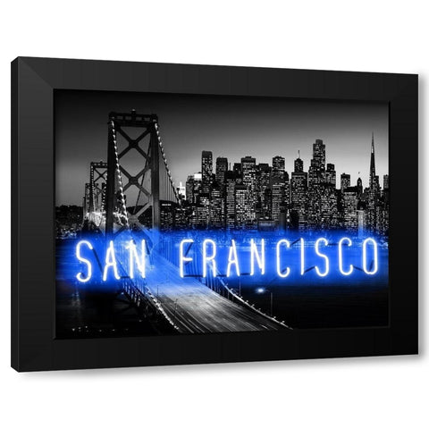 Neon San Francisco BB Black Modern Wood Framed Art Print by Carr, Hailey