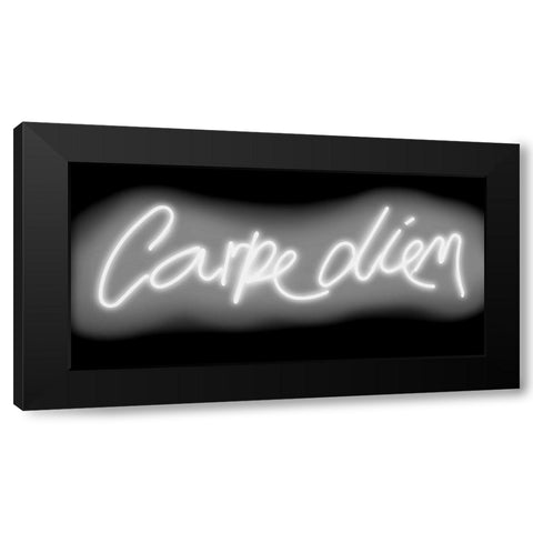 Neon Carpe Diem WB Black Modern Wood Framed Art Print by Carr, Hailey
