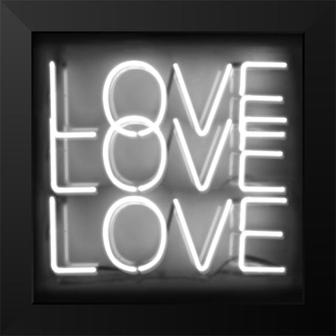 Neon Love Love Love WB Black Modern Wood Framed Art Print by Carr, Hailey