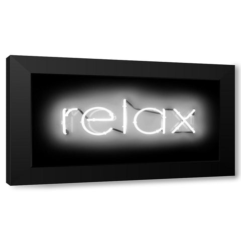 Neon Relax WB Black Modern Wood Framed Art Print by Carr, Hailey