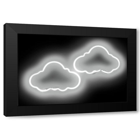 Neon Clouds WB Black Modern Wood Framed Art Print with Double Matting by Carr, Hailey