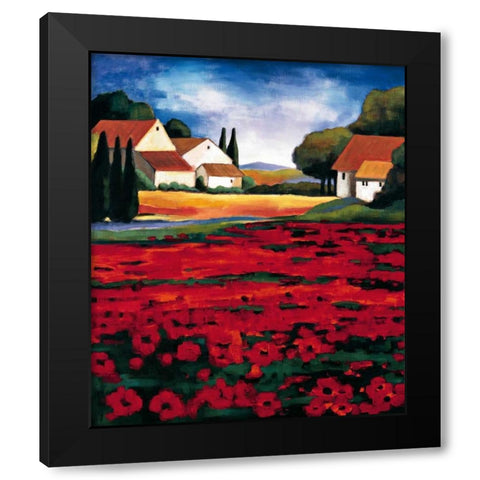 Poppy Field I Black Modern Wood Framed Art Print by Clarke, Janine