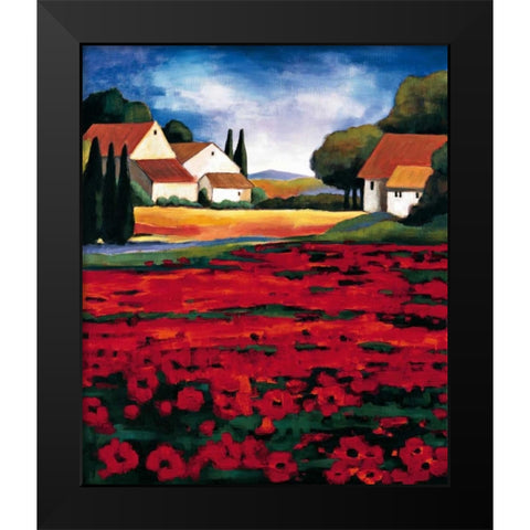 Poppy Field I Black Modern Wood Framed Art Print by Clarke, Janine