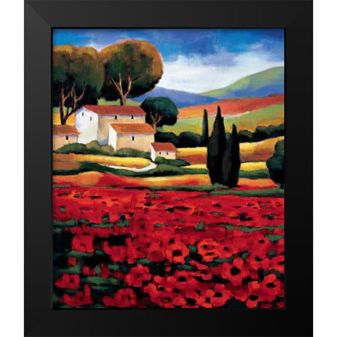 Poppy Field II Black Modern Wood Framed Art Print by Clarke, Janine
