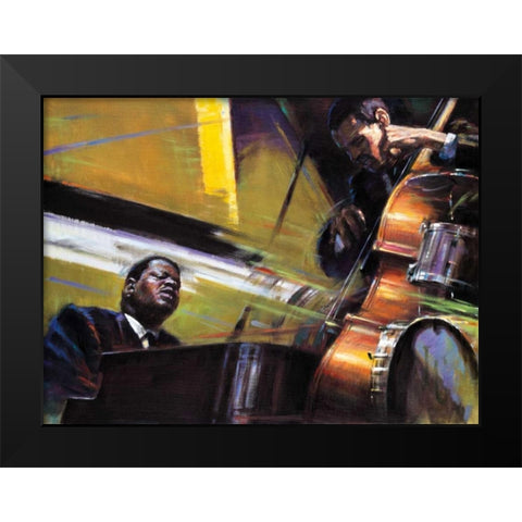 Trio Black Modern Wood Framed Art Print by Kam, Jin G.
