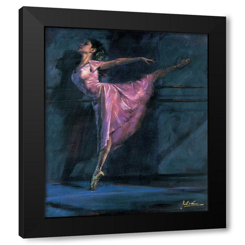 Deep Pink Black Modern Wood Framed Art Print with Double Matting by Kam, Jin G.