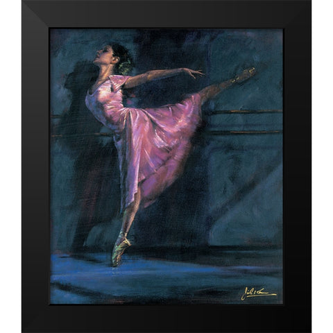 Deep Pink Black Modern Wood Framed Art Print by Kam, Jin G.