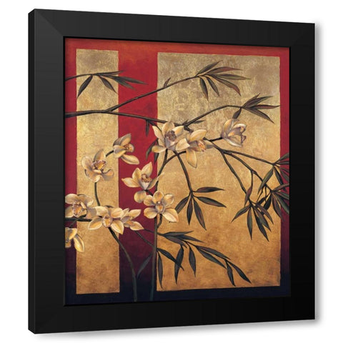 Orchid Screen Black Modern Wood Framed Art Print by Deveraux, Jill