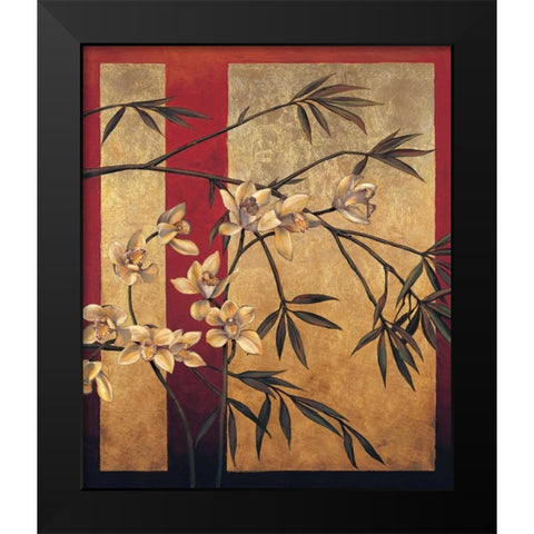 Orchid Screen Black Modern Wood Framed Art Print by Deveraux, Jill