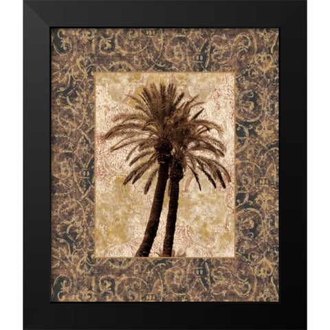 Palm Collage I Black Modern Wood Framed Art Print by Seba, John
