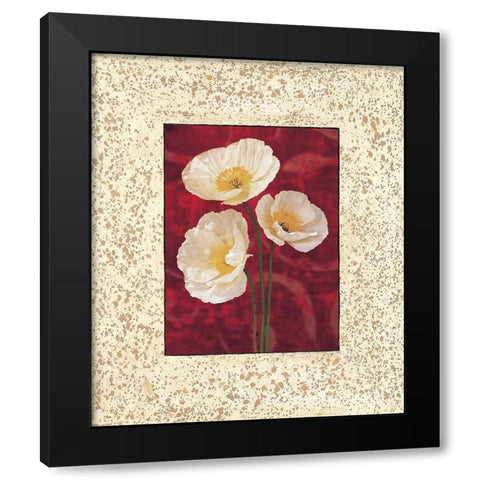 Poppies Black Modern Wood Framed Art Print by Seba, John
