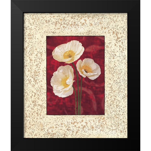 Poppies Black Modern Wood Framed Art Print by Seba, John