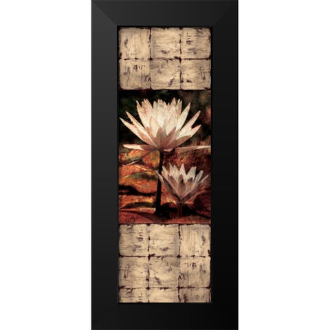 Waterlily Panel II Black Modern Wood Framed Art Print by Seba, John