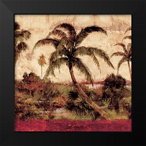 Palmas I Black Modern Wood Framed Art Print by Seba, John