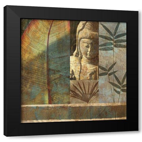 Palm Garden I Black Modern Wood Framed Art Print by Seba, John