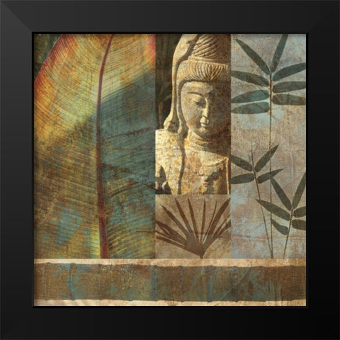 Palm Garden I Black Modern Wood Framed Art Print by Seba, John