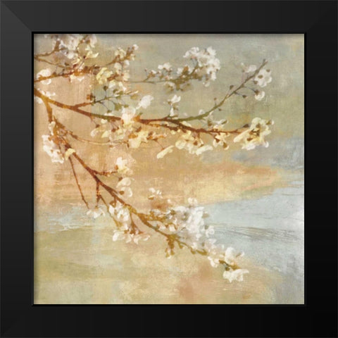 Blossoms OnThe Pond I Black Modern Wood Framed Art Print by Seba, John