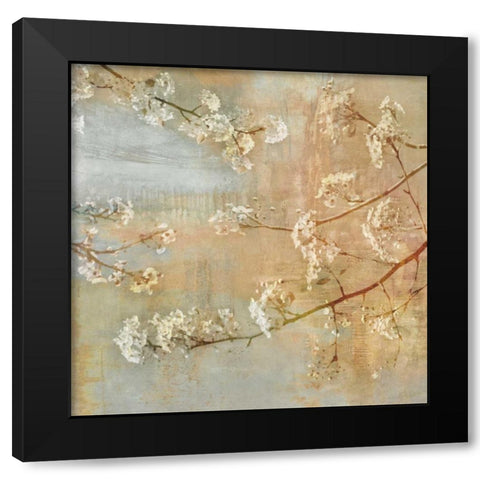 Blossoms OnThe Pond II Black Modern Wood Framed Art Print with Double Matting by Seba, John