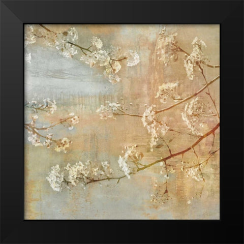 Blossoms OnThe Pond II Black Modern Wood Framed Art Print by Seba, John