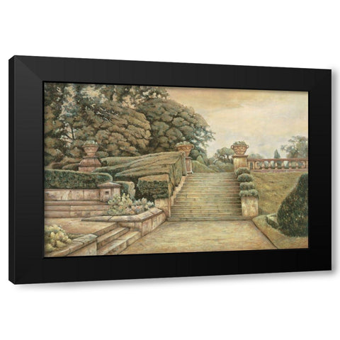 Steps to the Garden I Black Modern Wood Framed Art Print by Collins, Isabelle