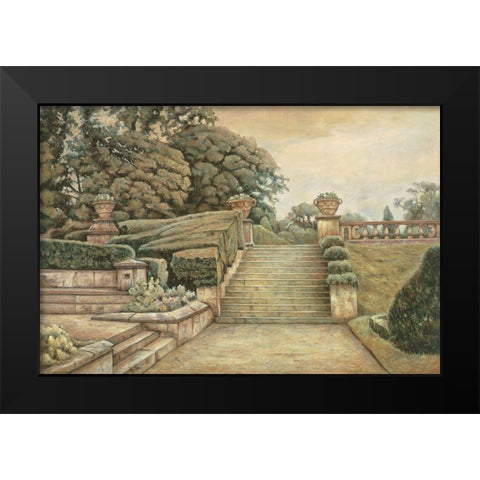Steps to the Garden I Black Modern Wood Framed Art Print by Collins, Isabelle