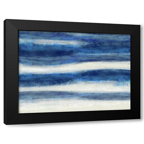 Emerge in Indigo Black Modern Wood Framed Art Print by Blake, Jaden