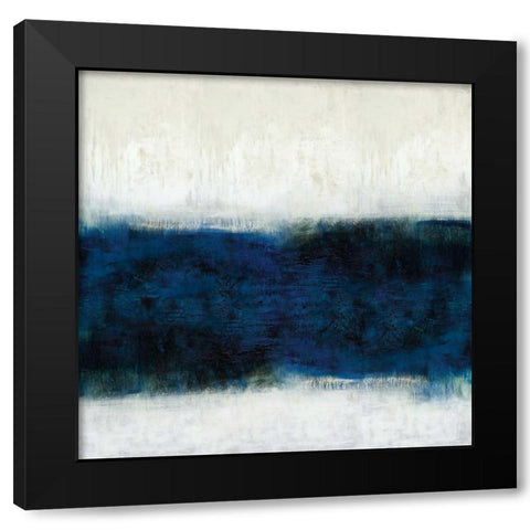 Linear Midnight Black Modern Wood Framed Art Print by Blake, Jaden