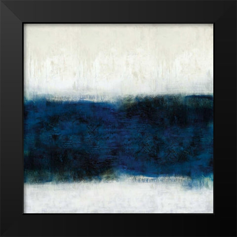Linear Midnight Black Modern Wood Framed Art Print by Blake, Jaden