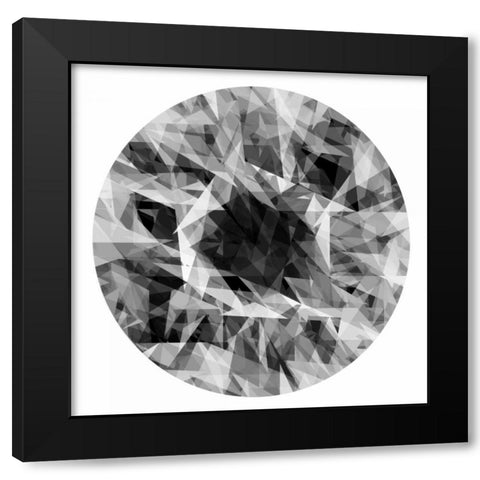 Facets in the Round I Black Modern Wood Framed Art Print by Tatum, Jan