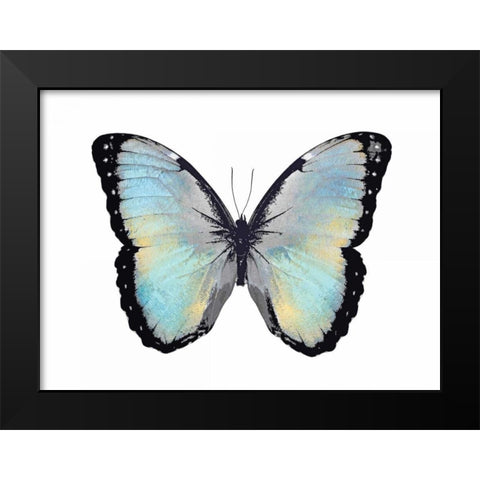 Blue Hue Butterfly Black Modern Wood Framed Art Print by Bosco, Julia