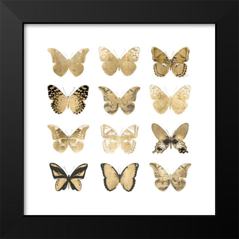Butterfly Study in Gold II Black Modern Wood Framed Art Print by Bosco, Julia