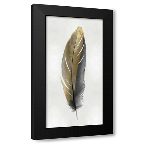Gold Feather on Silver II Black Modern Wood Framed Art Print by Bosco, Julia