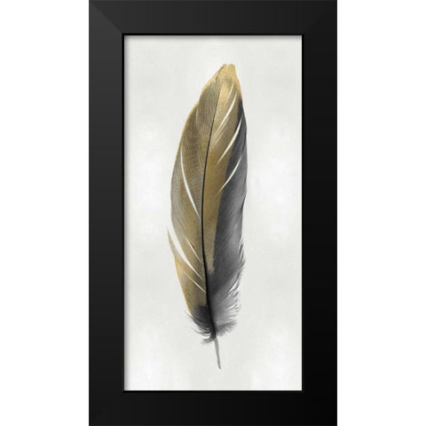 Gold Feather on Silver II Black Modern Wood Framed Art Print by Bosco, Julia