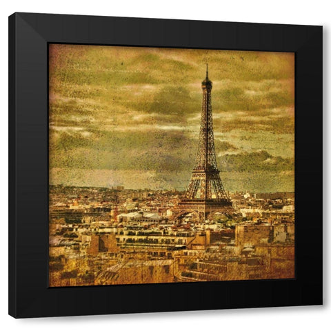 Letters from Paris Black Modern Wood Framed Art Print with Double Matting by Casey, Julia