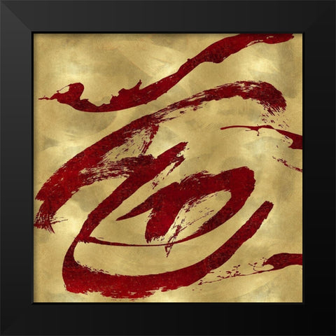 Feisty Red on Gold Black Modern Wood Framed Art Print by Davila, Jordan