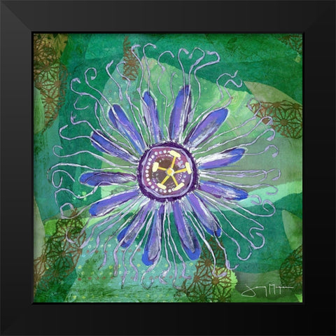 Passion Flower I Black Modern Wood Framed Art Print by McGee, Jenny