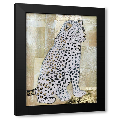 Leopard Beauty Black Modern Wood Framed Art Print with Double Matting by McGee, Jenny