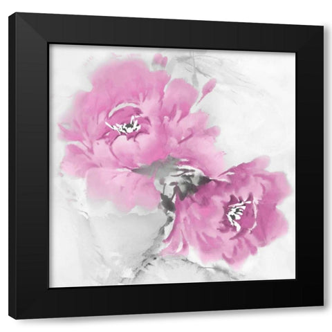 Flower Bloom in Pink I Black Modern Wood Framed Art Print with Double Matting by Stevens, Jesse