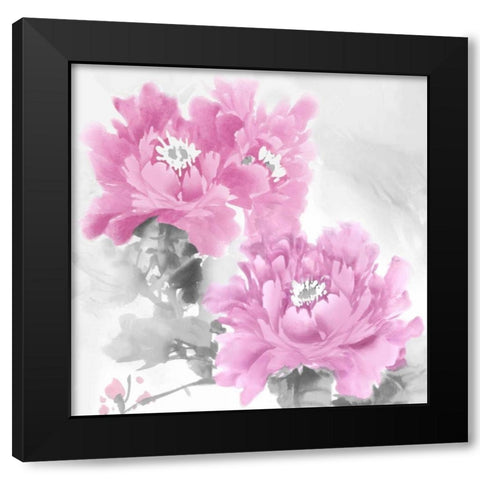Flower Bloom in Pink II Black Modern Wood Framed Art Print by Stevens, Jesse