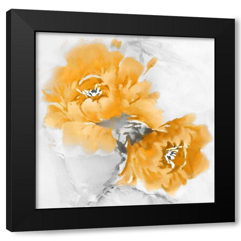 Flower Bloom in Mandarin I Black Modern Wood Framed Art Print by Stevens, Jesse