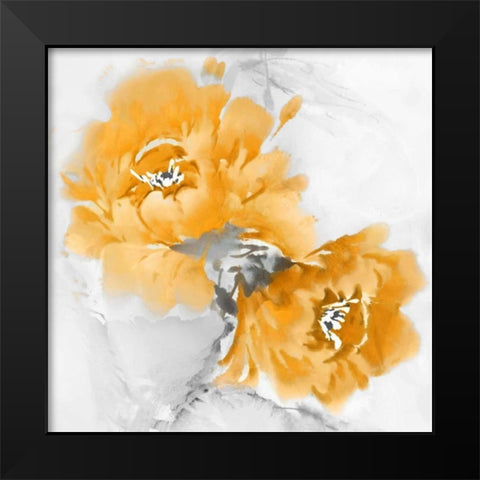 Flower Bloom in Mandarin I Black Modern Wood Framed Art Print by Stevens, Jesse