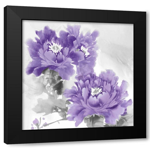 Flower Bloom in Amethyst I Black Modern Wood Framed Art Print with Double Matting by Stevens, Jesse