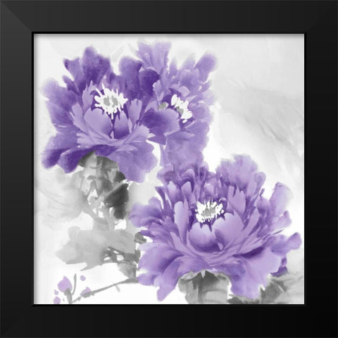 Flower Bloom in Amethyst I Black Modern Wood Framed Art Print by Stevens, Jesse