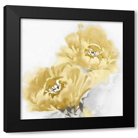 Flower Bloom in Yellow I Black Modern Wood Framed Art Print with Double Matting by Stevens, Jesse