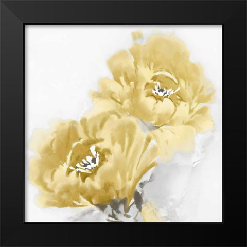 Flower Bloom in Yellow I Black Modern Wood Framed Art Print by Stevens, Jesse