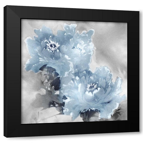 Flower Bloom on Silver I Black Modern Wood Framed Art Print by Stevens, Jesse