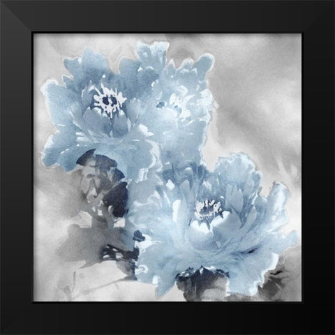 Flower Bloom on Silver I Black Modern Wood Framed Art Print by Stevens, Jesse