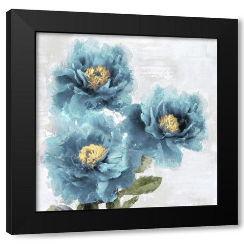 Blue Bloom I Black Modern Wood Framed Art Print by Stevens, Jesse