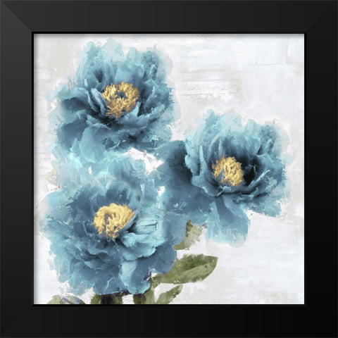 Blue Bloom I Black Modern Wood Framed Art Print by Stevens, Jesse