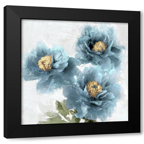 Blue Bloom II Black Modern Wood Framed Art Print with Double Matting by Stevens, Jesse